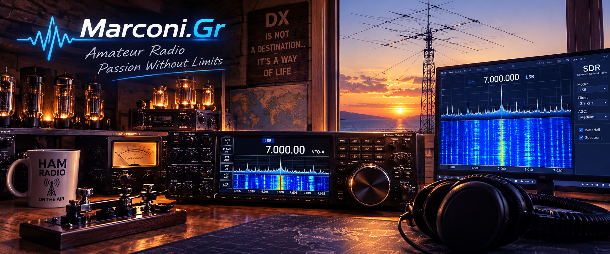 Ραδιοερασιτεχνικός σταθμός και κεραίες HF — Marconi.gr, ελληνική κοινότητα ραδιοερασιτεχνών